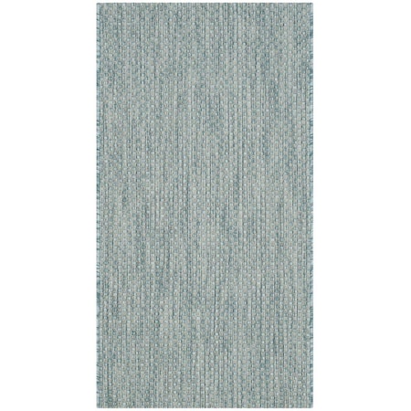 Safavieh 2 ft. x 3 ft. 7 in. Courtyard Power Loomed Accent Area Rug Aqua & Grey CY8521-37121-2